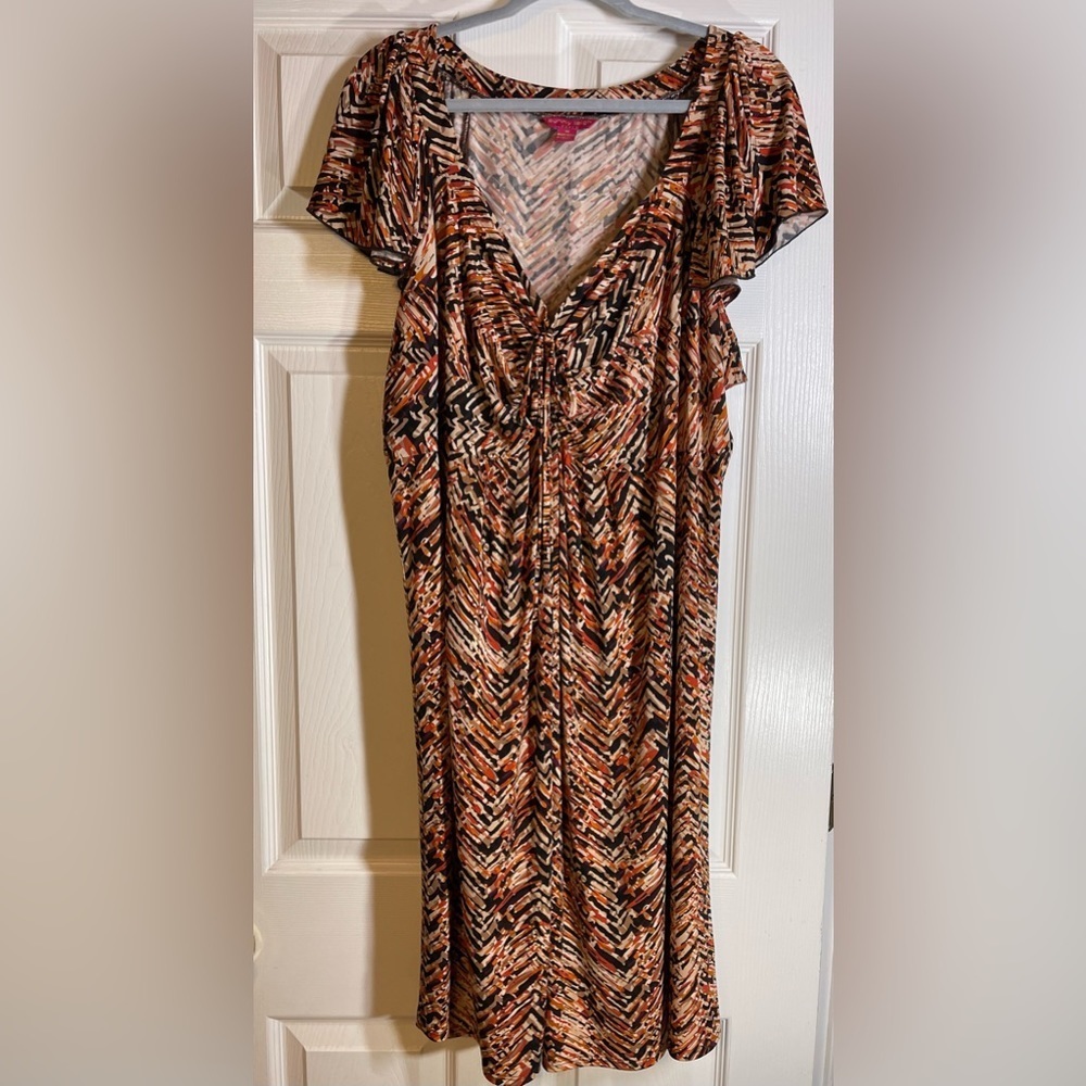 SUNNY LEIGH Women’s Plus Size Dress V‎ Neck Multicolored Size 3X